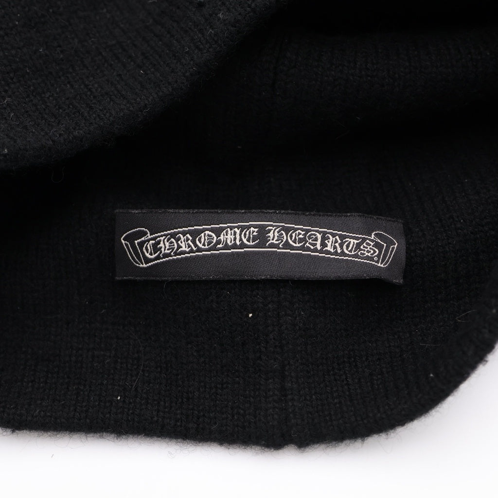 CHROME HEARTS(クロムハーツ) BEANIE スターパッチ クロスボール カシミヤ ニット帽 ブラック