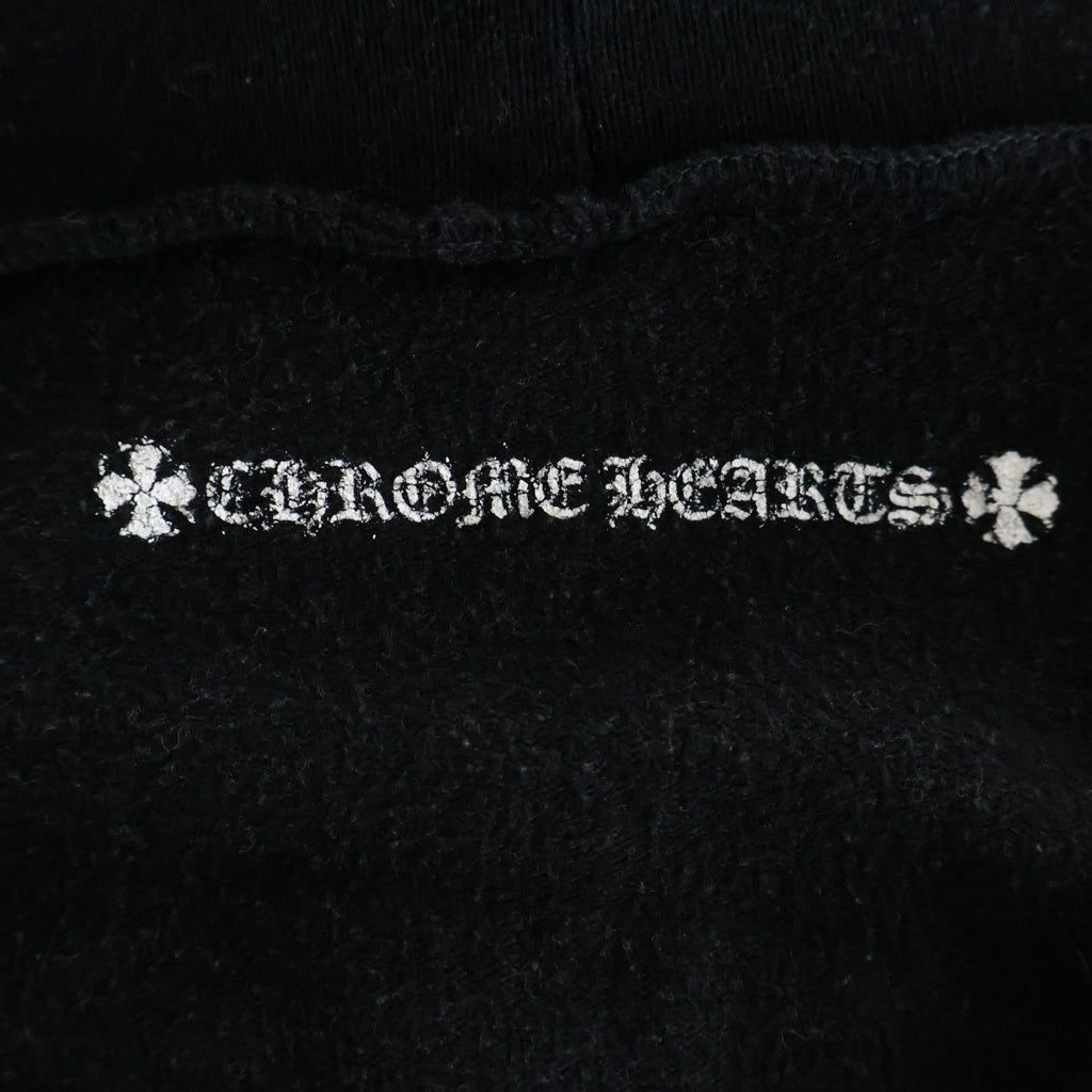 CHROME HEARTS(クロムハーツ) SWTSHRT HD ZIP ダガージップ アームフローラル バックホースシュープリント ジップアップスウェットパーカー フーディー ブラック