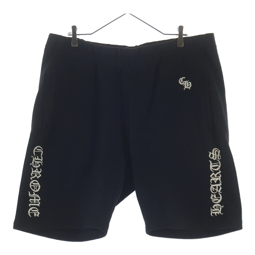 CHROME HEARTS(クロムハーツ) Y NOT SLO RIDE ロゴ刺繍スウェットハーフパンツ ブラック