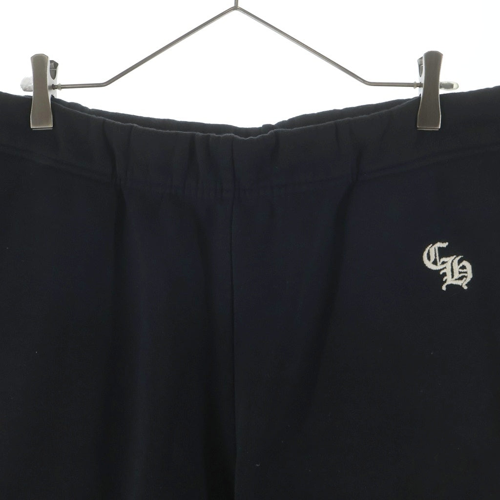 CHROME HEARTS(クロムハーツ) Y NOT SLO RIDE ロゴ刺繍スウェットハーフパンツ ブラック