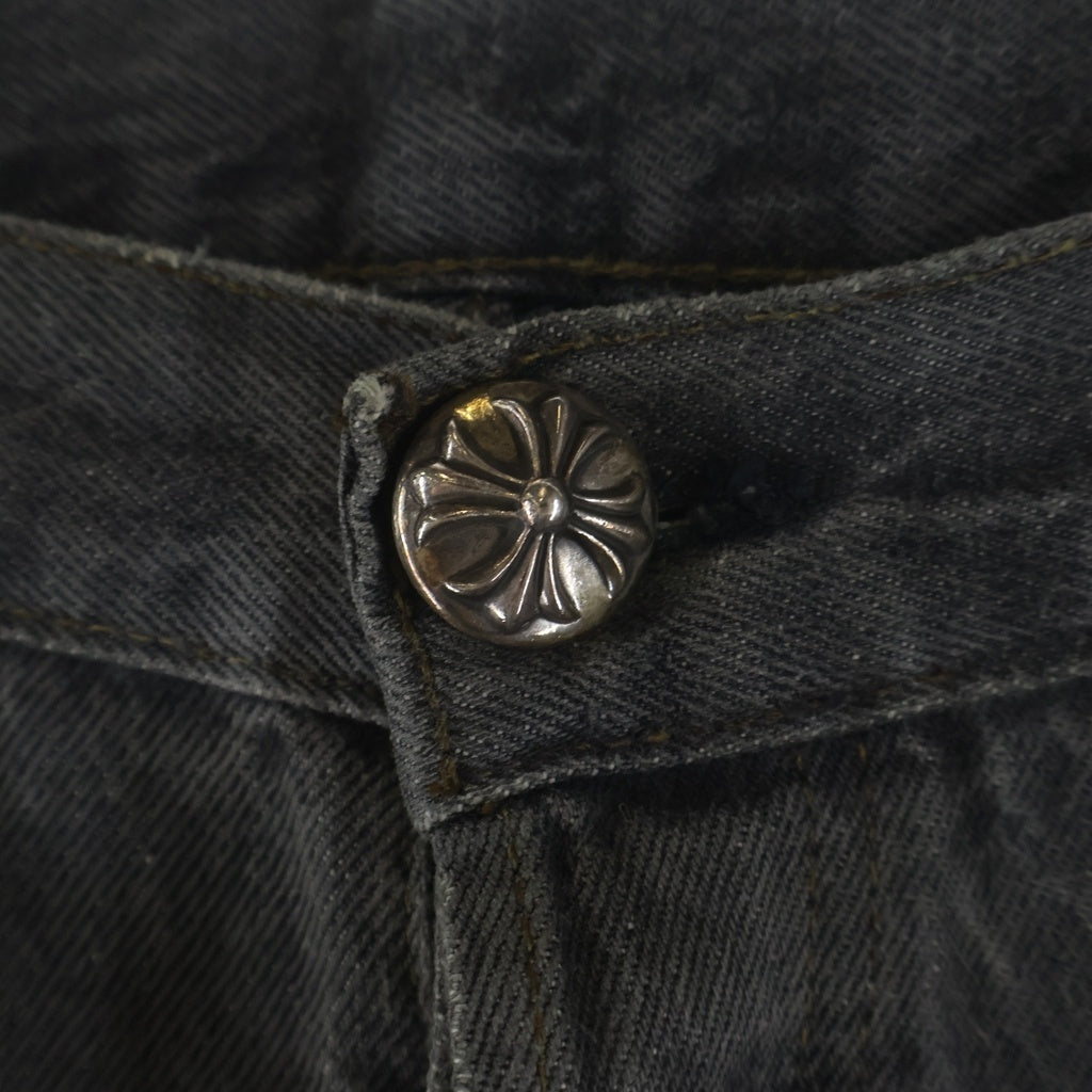 CHROME HEARTS(クロムハーツ) U VNTG JEAN BLK RED TAB クロスパッチ付きウォッシュド501デニムパンツ ブラック