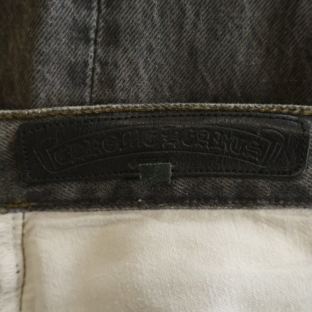 CHROME HEARTS(クロムハーツ) U VNTG JEAN BLK RED TAB クロスパッチ付きウォッシュド501デニムパンツ ブラック