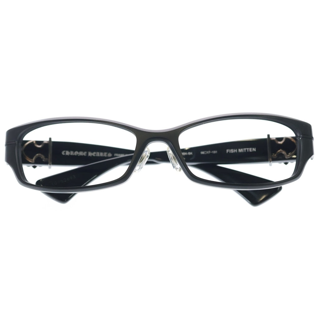 CHROME HEARTS(クロムハーツ) FISH MITTEN クリアレンズ メガネ 眼鏡 アイウェア ブラック/シルバー