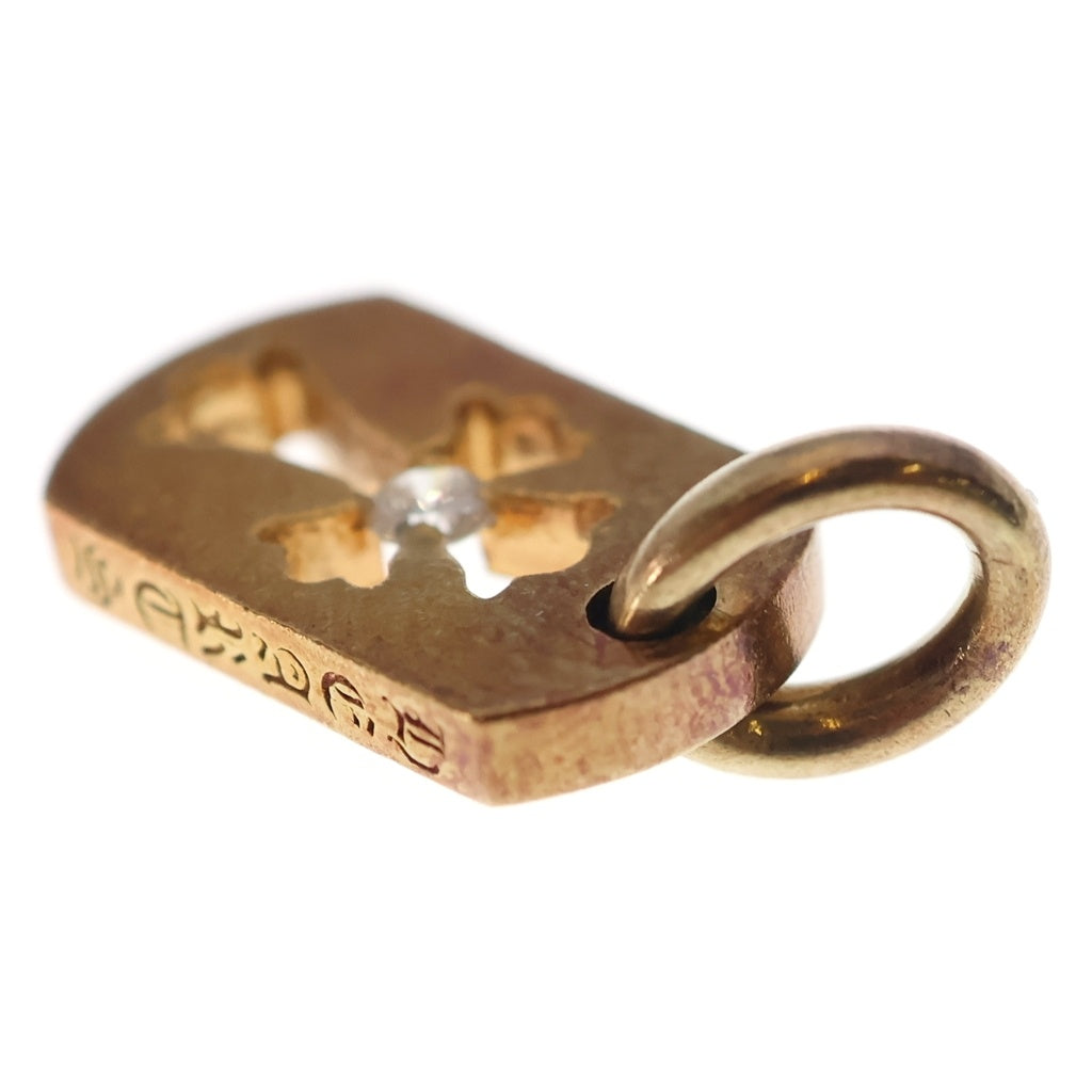 CHROME HEARTS(クロムハーツ) 22K DT TNY CO CRS 1DIA タイニーカットアウトクロス ドッグタグ 1ダイヤ ペンダントトップ ゴールド BCA039