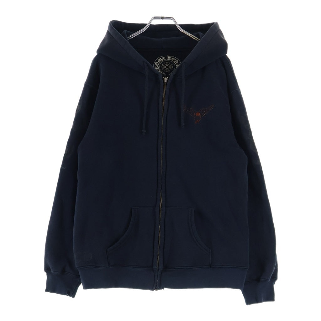 CHROME HEARTS(クロムハーツ) FOTI MAHALIA OLD オールド 裏地サーマル フォティ マハリア プリント ダガージップ ジップアップパーカー ブラック