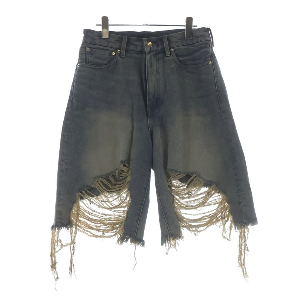 JUN / NAKAYAMA(ジュンナカヤマ) JN RIPPED DENIM SHORTS クラッシュショートデニムパンツ インディゴ