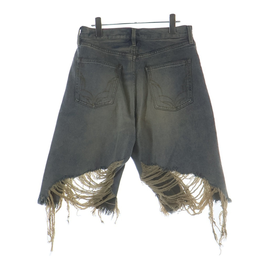 JUN / NAKAYAMA(ジュンナカヤマ) JN RIPPED DENIM SHORTS クラッシュショートデニムパンツ インディゴ