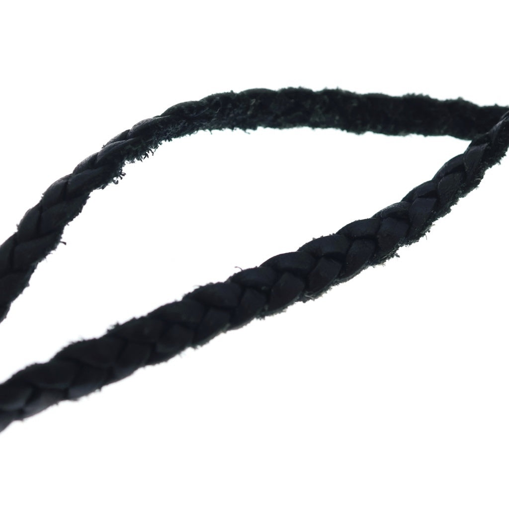 CHROME HEARTS(クロムハーツ) LEATHER BRAID SCROLL ネックレス レザーブレイドネックレス ブラック/シルバー BCA377