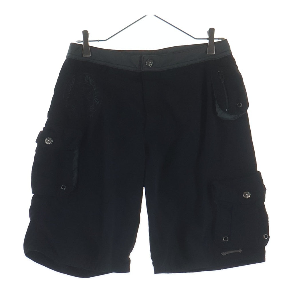 CHROME HEARTS(クロムハーツ) SWIM PANTS CRS BTN クロスボールボタン スクロールラベル付 ハーフパンツ ブラック