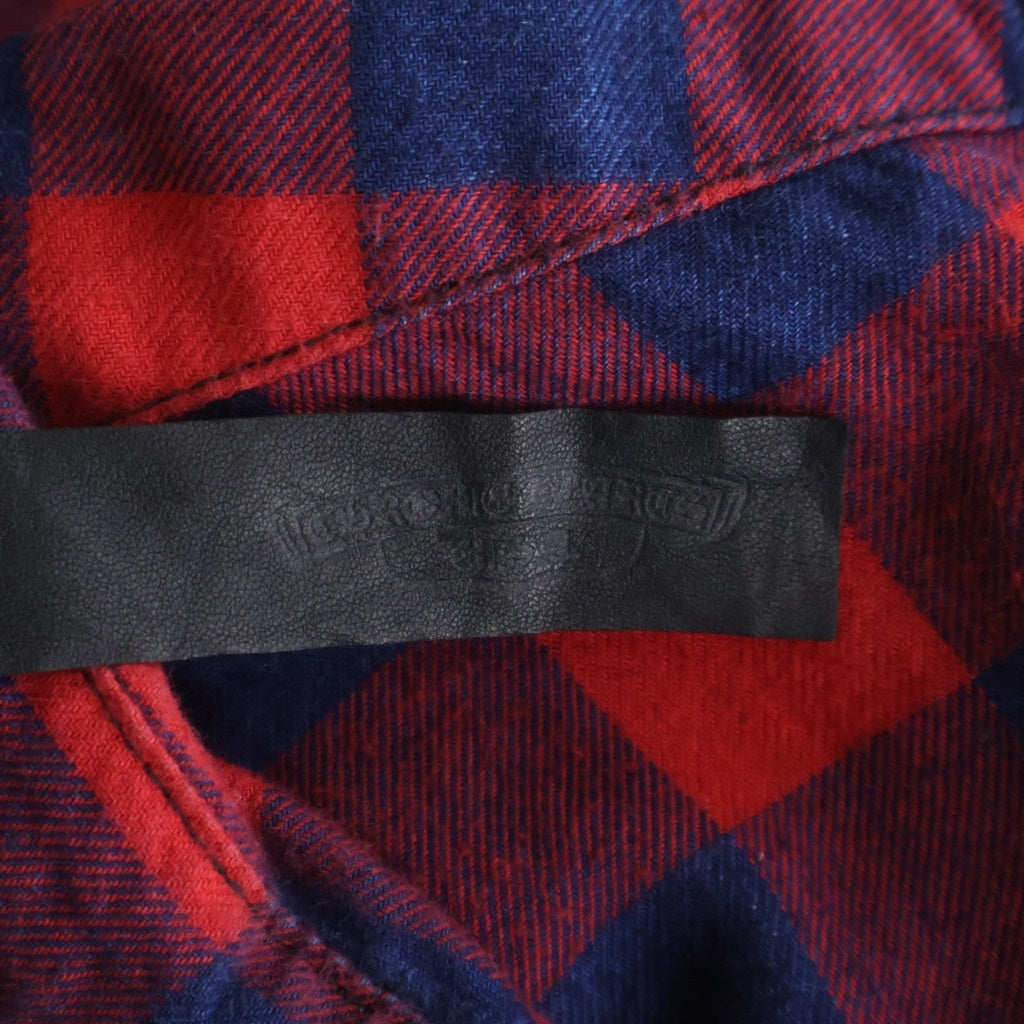 CHROME HEARTS(クロムハーツ) LOOSE END ルーズエンド 袖スターパッチ付チェックシャツ ブルー