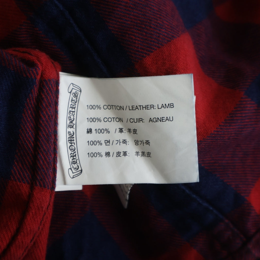 CHROME HEARTS(クロムハーツ) LOOSE END ルーズエンド 袖スターパッチ付チェックシャツ ブルー