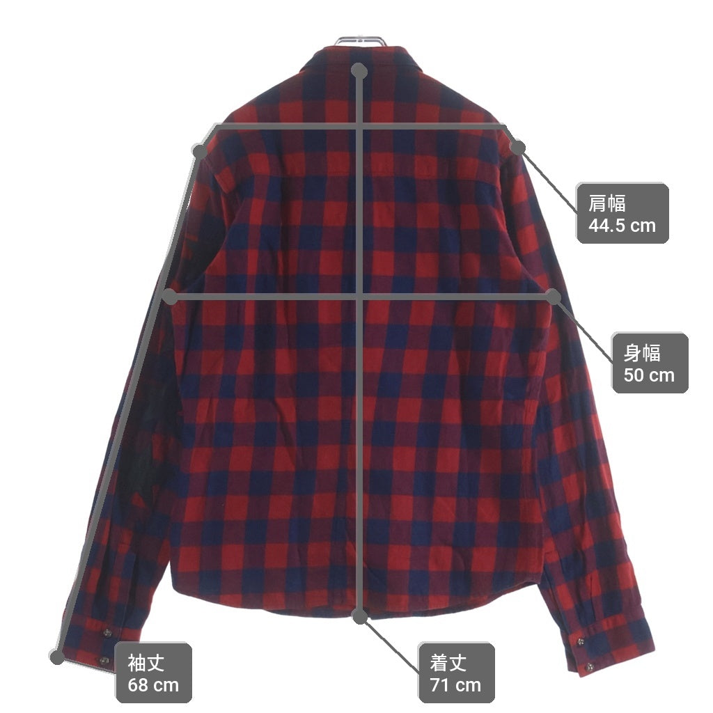 CHROME HEARTS(クロムハーツ) LOOSE END ルーズエンド 袖スターパッチ付チェックシャツ ブルー
