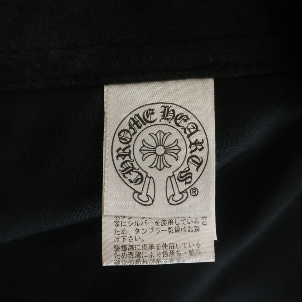 CHROME HEARTS(クロムハーツ) CHプラスパッチ付きレザーハーフパンツ ブラック