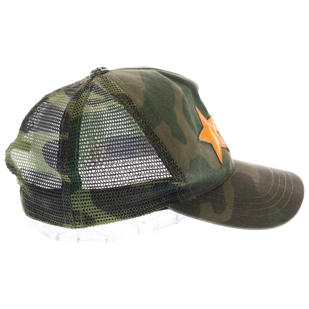CHROME HEARTS(クロムハーツ) 3STAR PATCH TRUCKER CAP スターレザーパッチ スターボール付 カモフラ ベースボールキャップ 帽子 カーキ