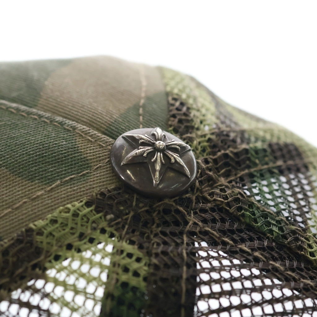 CHROME HEARTS(クロムハーツ) 3STAR PATCH TRUCKER CAP スターレザーパッチ スターボール付 カモフラ ベースボールキャップ 帽子 カーキ