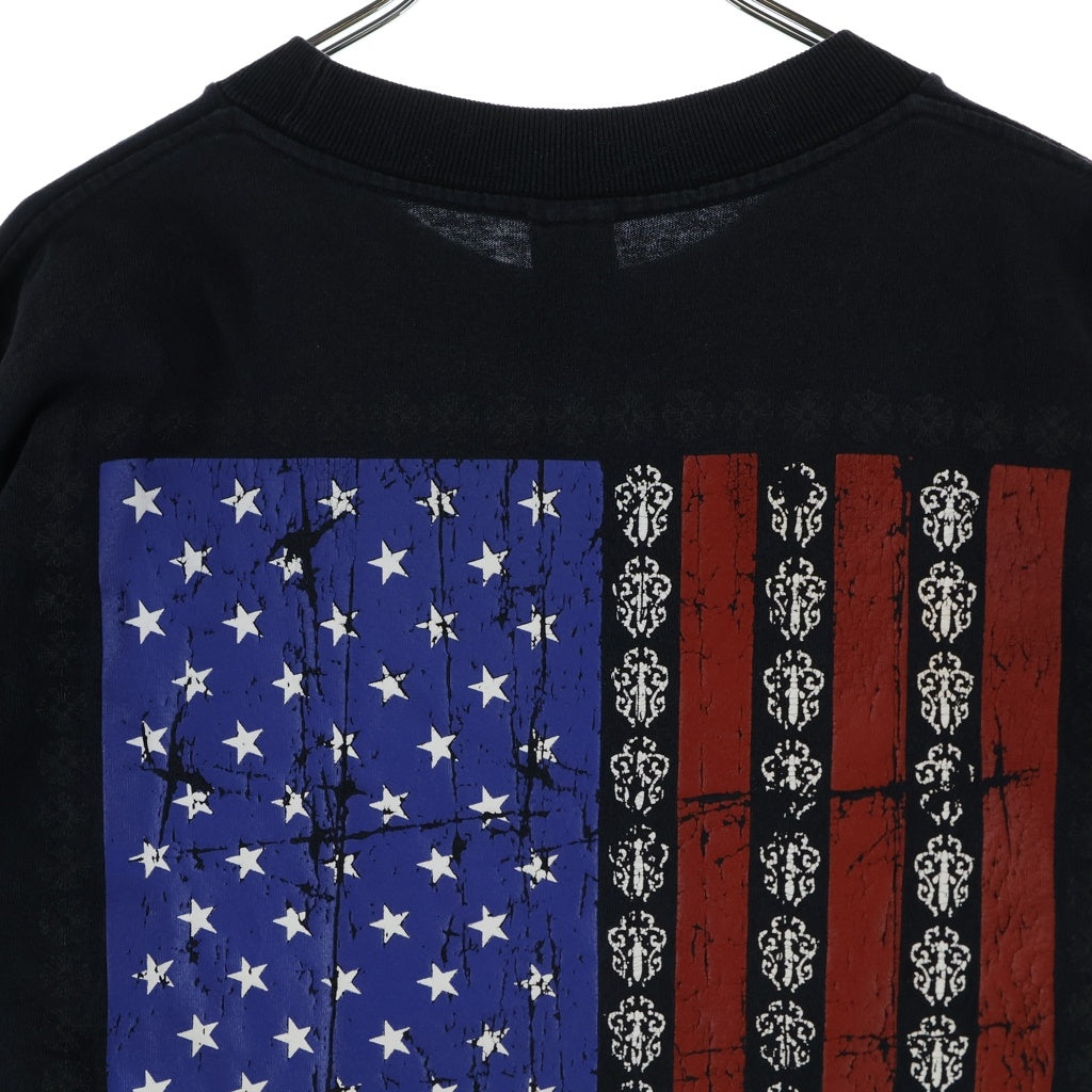 CHROME HEARTS(クロムハーツ) OLD AMERICAN FLAG TEE オールド アメリカンフラッグTシャツ 星条旗 ホースシュープリント 半袖カットソー ブラック
