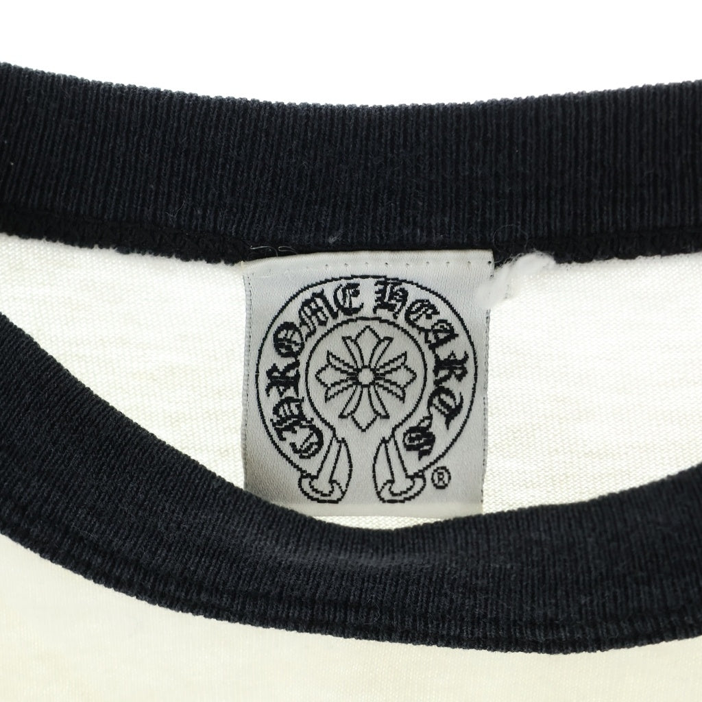 CHROME HEARTS(クロムハーツ) Raglan Sleeve Tee ヴァインダガープリント ラグランスリーブ 長袖Tシャツ 七分袖カットソー ロンT ブラック/ホワイト