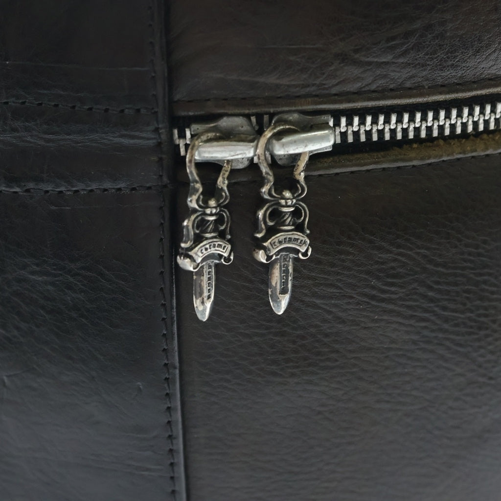 CHROME HEARTS(クロムハーツ) VANITY BAG レザー バニティバッグ ポーチ ハンドバッグ ブラック