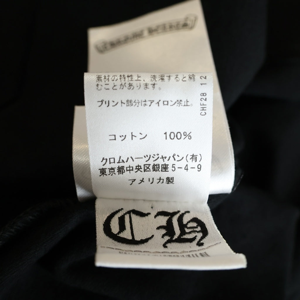CHROME HEARTS(クロムハーツ) CH L/S /1 ネックロゴ 袖英字 長袖カットソー 長袖Tシャツ ブラック