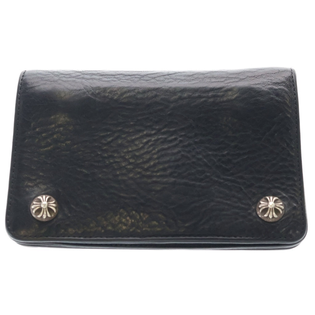 CHROME HEARTS(クロムハーツ) 2ZIP 2ジップ クロスボールボタンレザーウォレット 財布 ブラック