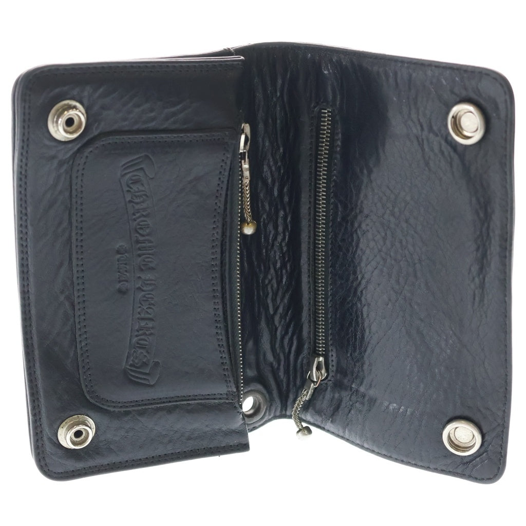 CHROME HEARTS(クロムハーツ) 2ZIP 2ジップ クロスボールボタンレザーウォレット 財布 ブラック