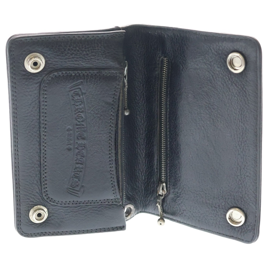 CHROME HEARTS(クロムハーツ) 2ZIP 2ジップ クロスボールボタンレザーウォレット 財布 ブラック