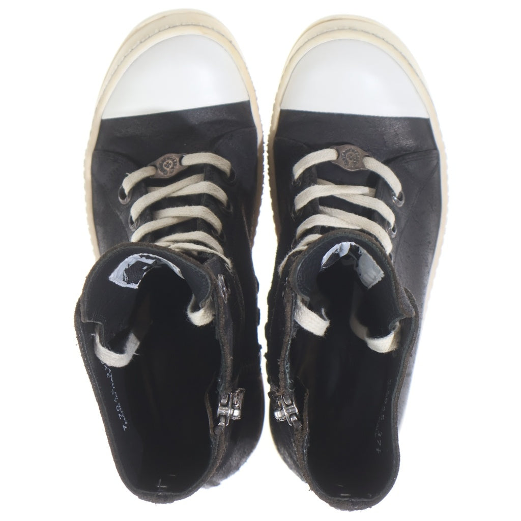 CHROME HEARTS(クロムハーツ) RAMONES ラモーンズ シルバー装飾レザーハイカットスニーカー ブラック レディース