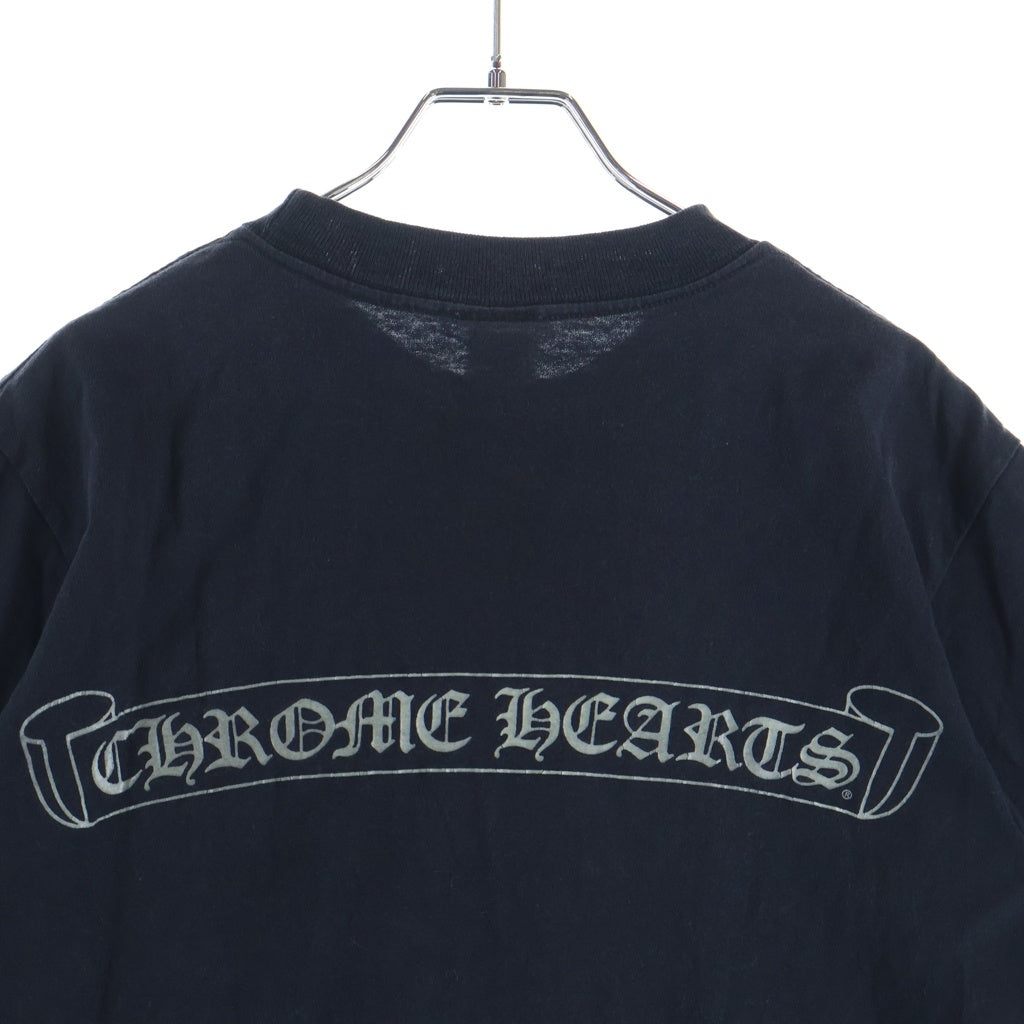 CHROME HEARTS(クロムハーツ) OLD ネックロゴ ヴァインダガー胸ポケット バックスクロールラベル 半袖Tシャツ カットソー ブラック