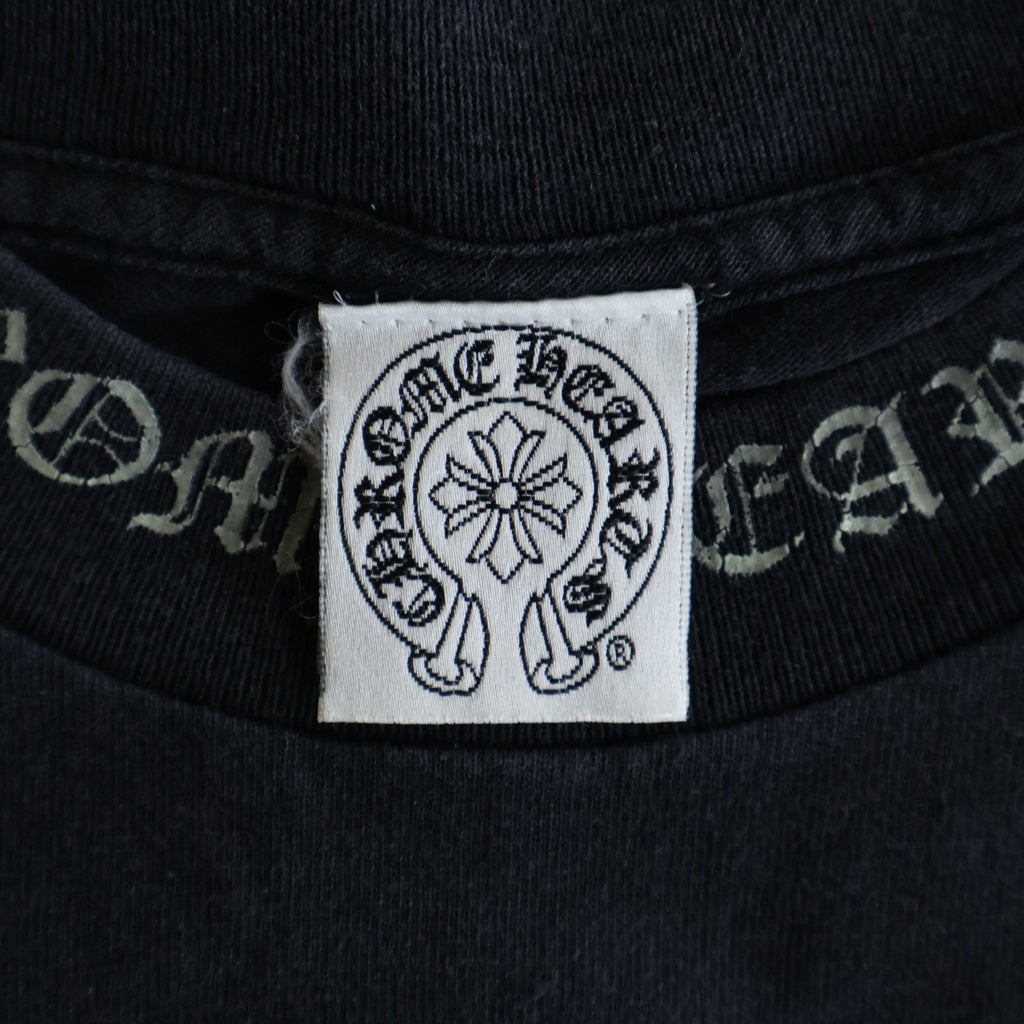 CHROME HEARTS(クロムハーツ) OLD ネックロゴ ヴァインダガー胸ポケット バックスクロールラベル 半袖Tシャツ カットソー ブラック