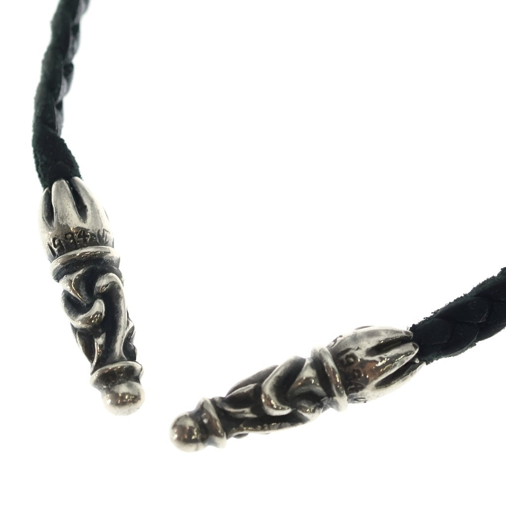 CHROME HEARTS(クロムハーツ) LEATHER BRAID スクロールレザーブレード シルバーネックレス