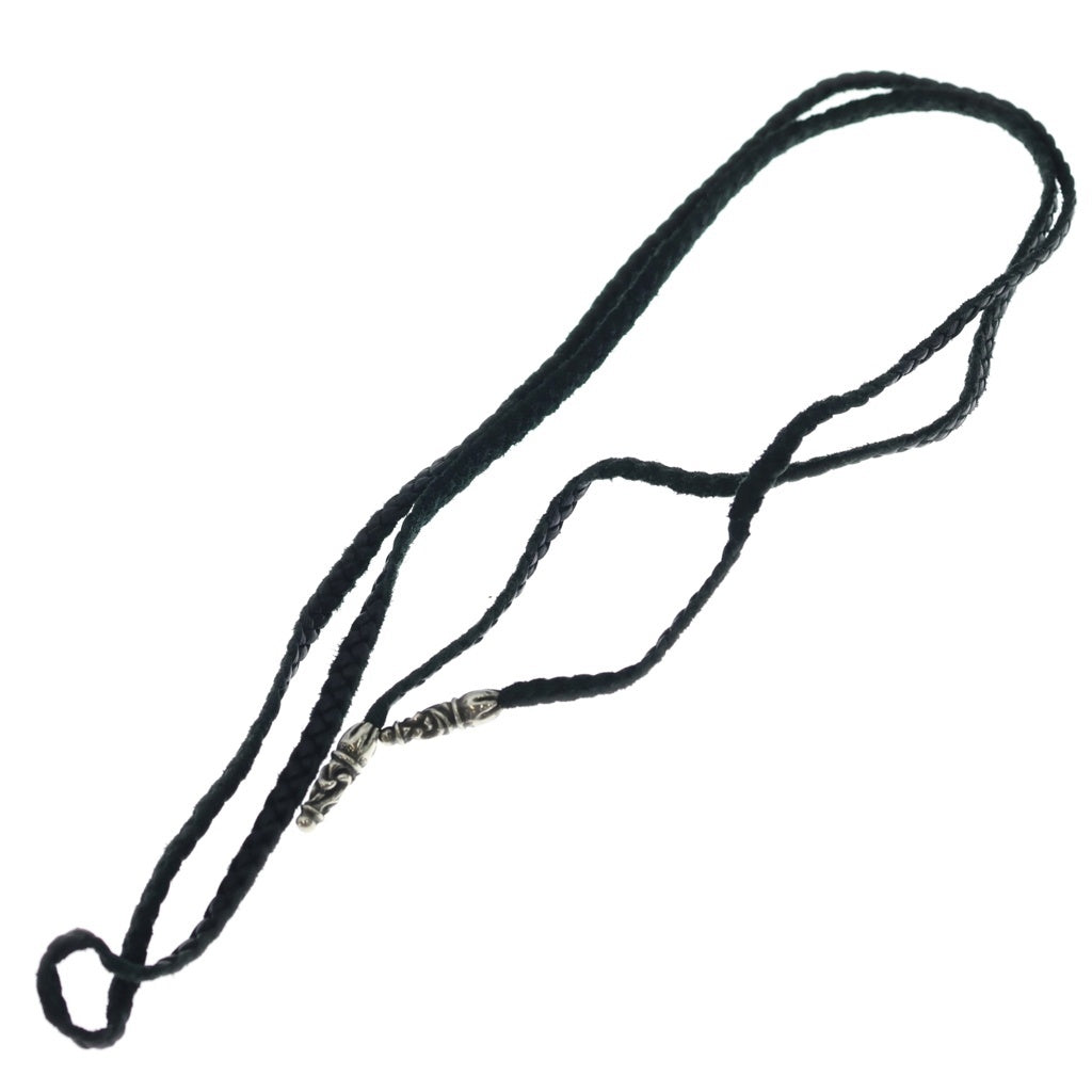 CHROME HEARTS(クロムハーツ) LEATHER BRAID スクロールレザーブレード シルバーネックレス
