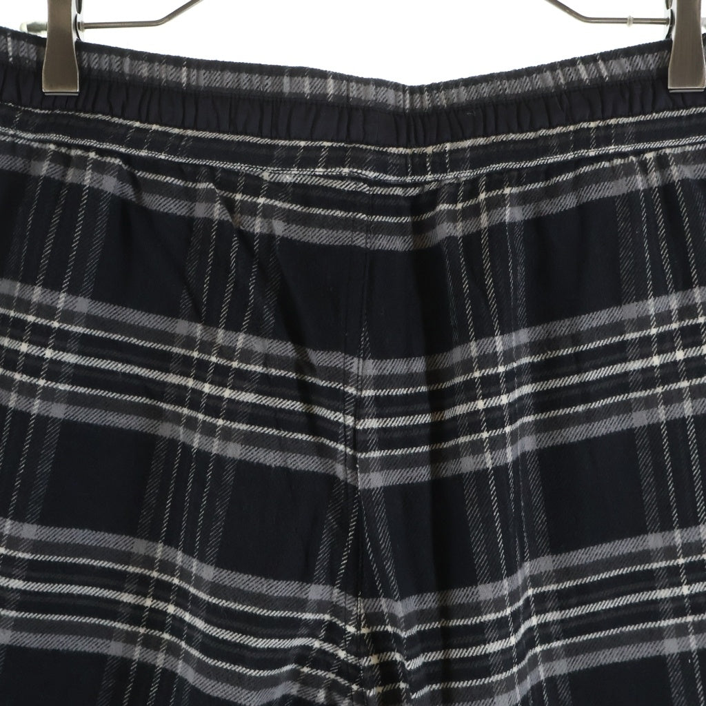CHROME HEARTS(クロムハーツ) 1 Cross Leather Patch After School Flannel Check Pants レザーパッチ クロスパッチ チェック柄