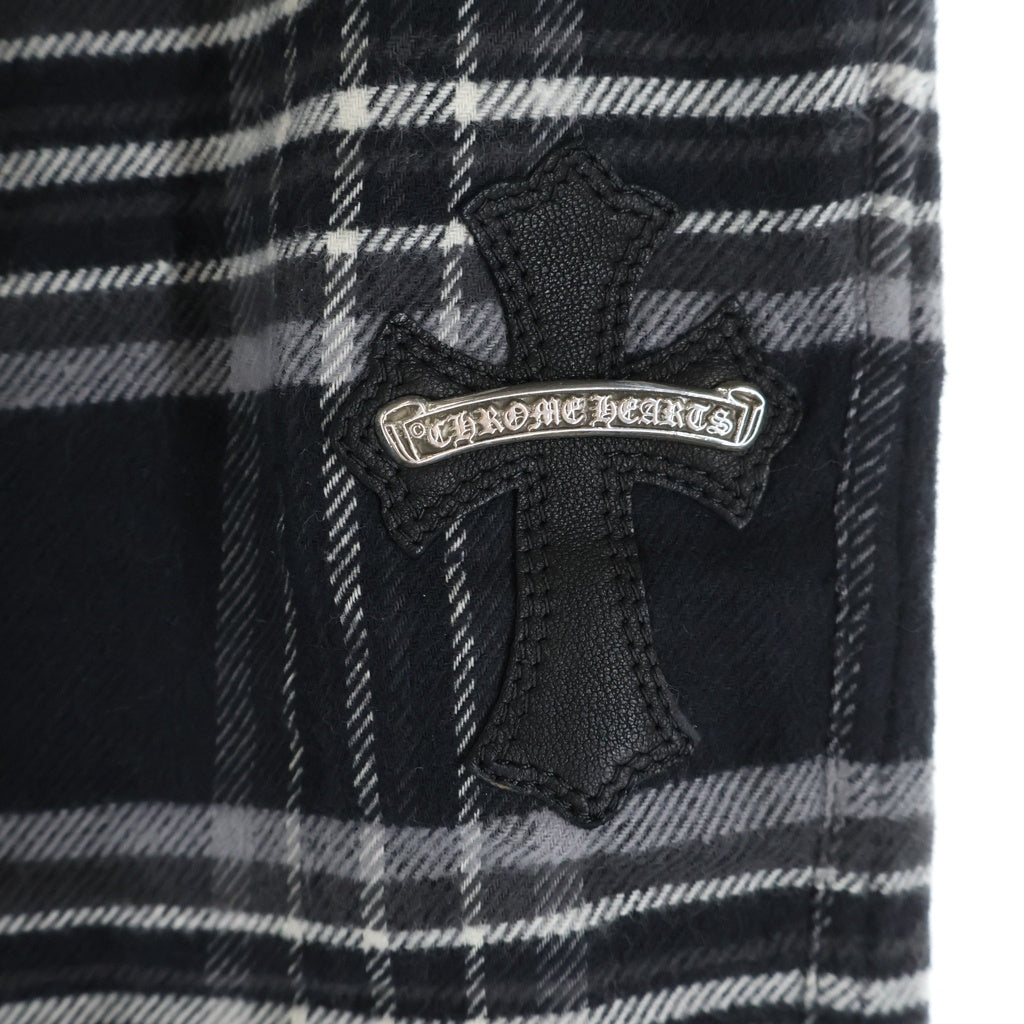 CHROME HEARTS(クロムハーツ) 1 Cross Leather Patch After School Flannel Check Pants レザーパッチ クロスパッチ チェック柄