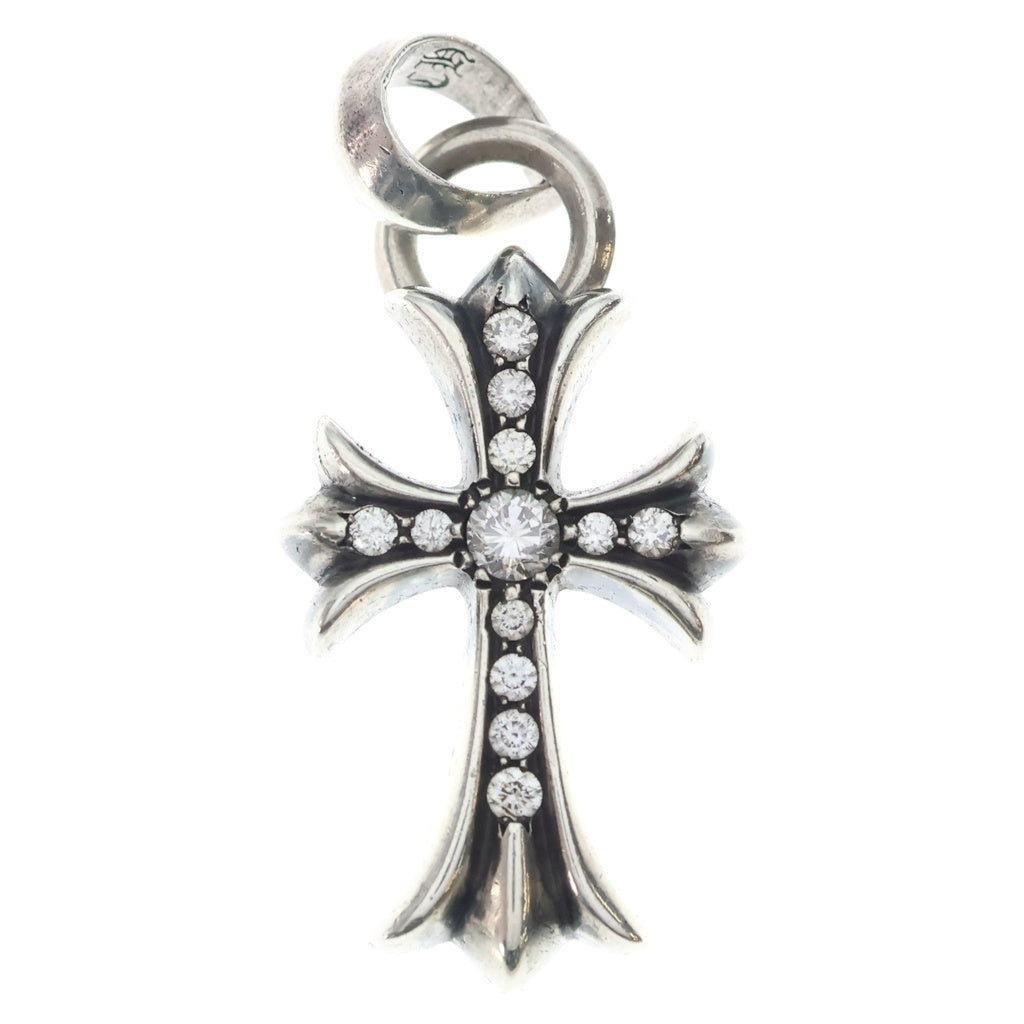 CHROME HEARTS(クロムハーツ) CH CRS SML W/BALE P/D/スモールCHクロスベイル PAVEダイヤ/Wベイル/シルバーネックレストップ