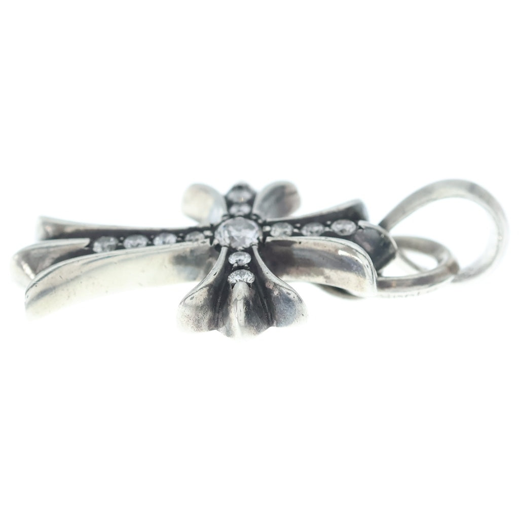 CHROME HEARTS(クロムハーツ) CH CRS SML W/BALE P/D/スモールCHクロスベイル PAVEダイヤ/Wベイル/シルバーネックレストップ
