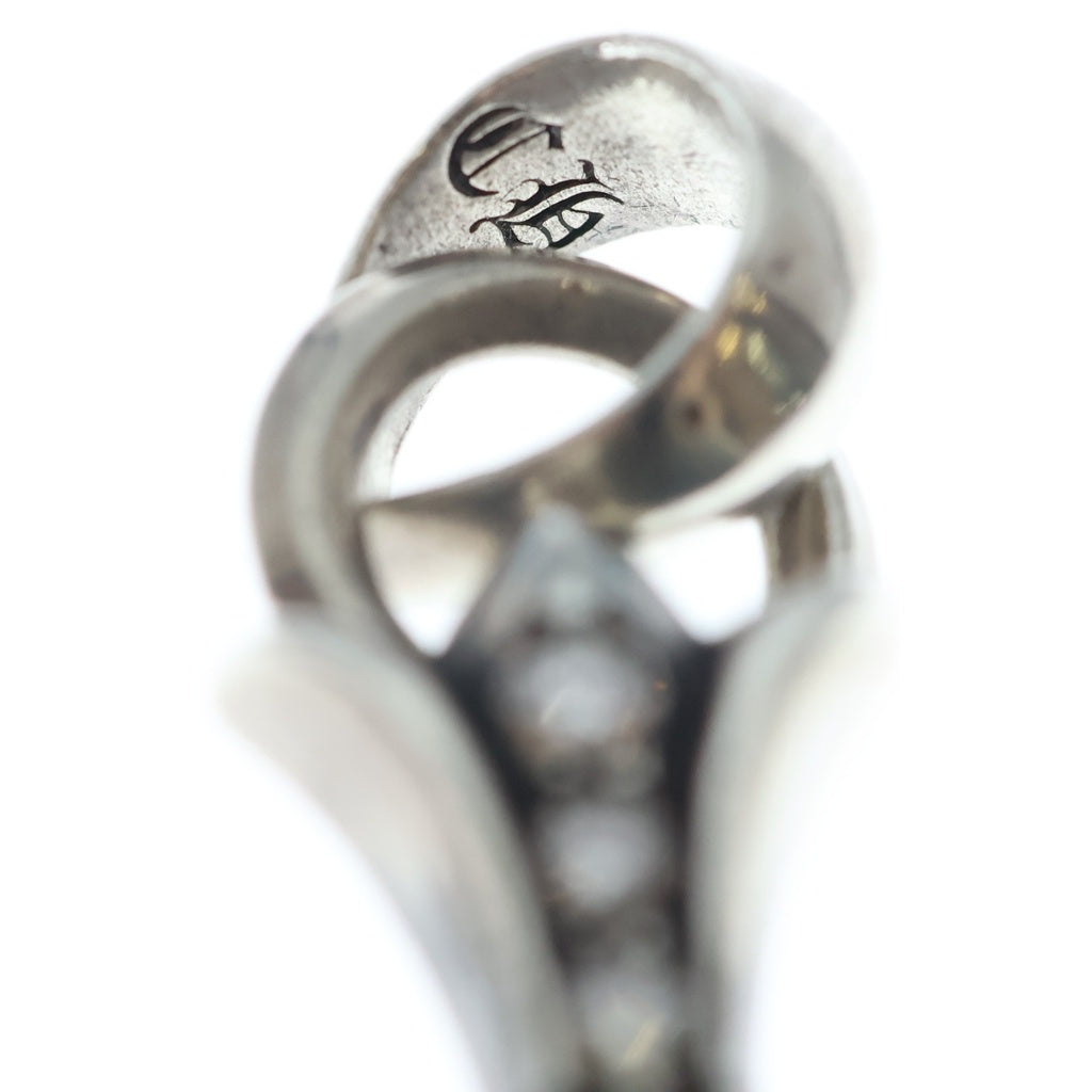 CHROME HEARTS(クロムハーツ) CH CRS SML W/BALE P/D/スモールCHクロスベイル PAVEダイヤ/Wベイル/シルバーネックレストップ