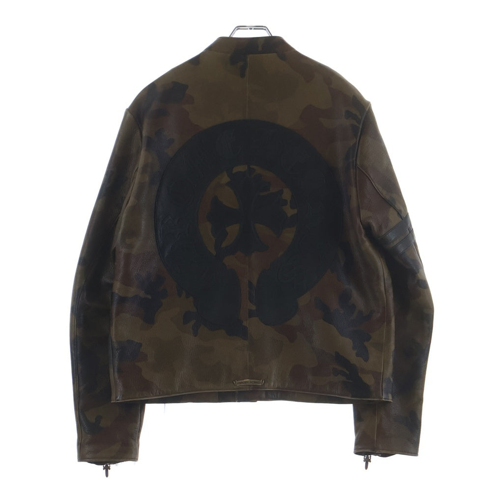 CHROME HEARTS(クロムハーツ) RACING2 レーシング2 ホースシューレザーパッチ付きレザージャケット カモフラージュ/カーキ