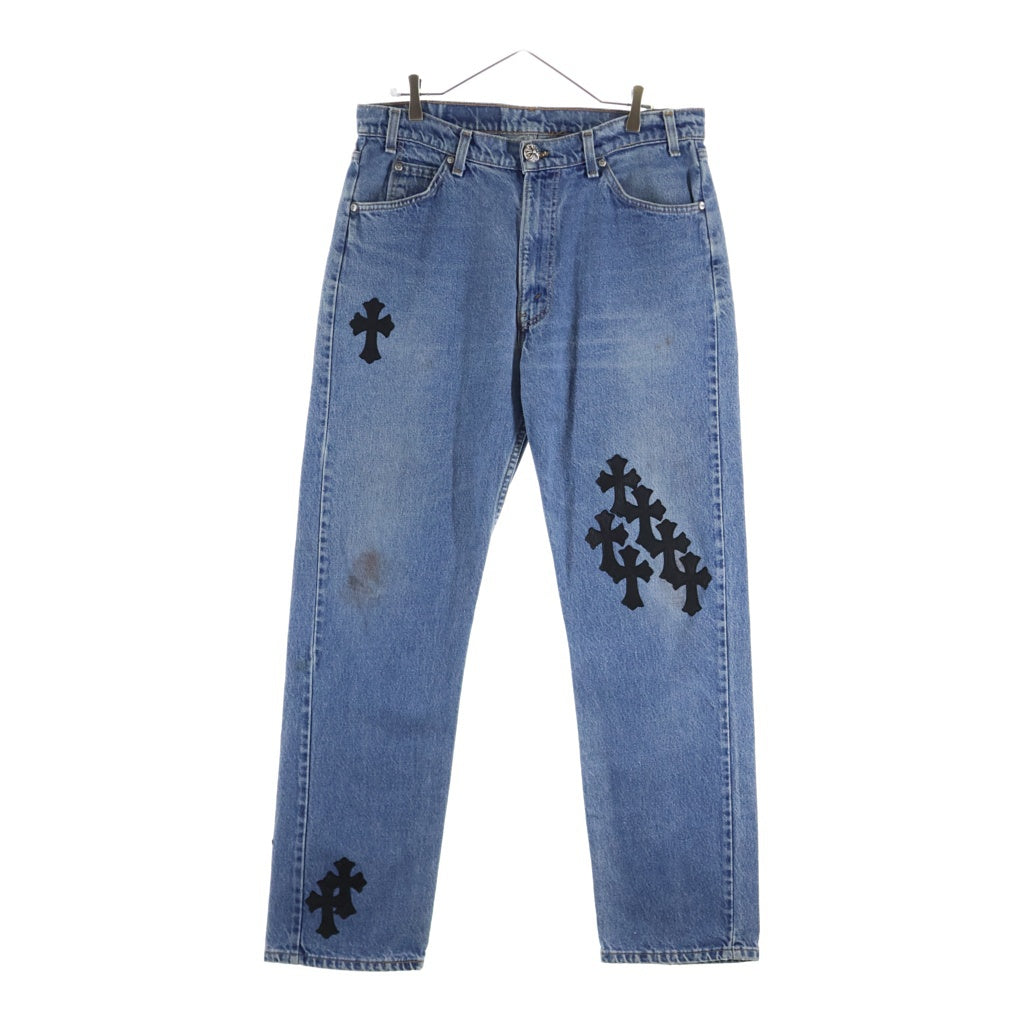 CHROME HEARTS(クロムハーツ) U VNTG JEAN BLU ORNG TAB 505 クロスパッチ付きウォッシュド505デニムパンツ