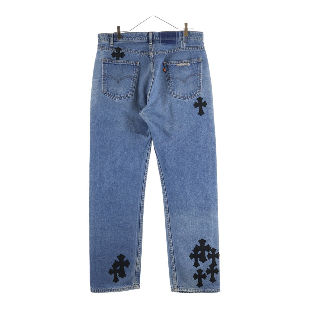 CHROME HEARTS(クロムハーツ) U VNTG JEAN BLU ORNG TAB 505 クロスパッチ付きウォッシュド505デニムパンツ