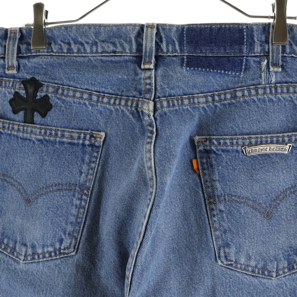 CHROME HEARTS(クロムハーツ) U VNTG JEAN BLU ORNG TAB 505 クロスパッチ付きウォッシュド505デニムパンツ