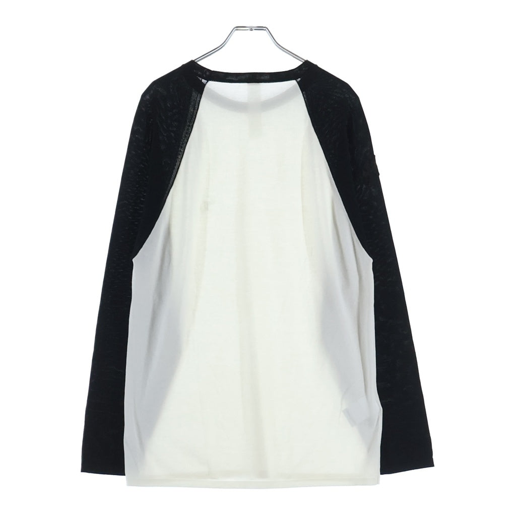 CHROME HEARTS(クロムハーツ) Y NOT CRS PATCH トリプルクロスパッチ付き 長袖ラグランTシャツ カットソー ホワイト/ブラック