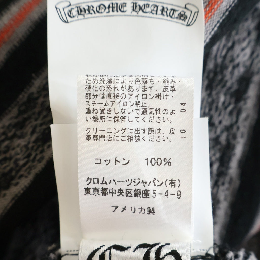 CHROME HEARTS(クロムハーツ) Y NOT MATTY BOY STRIPE CH PLUS TEE マッティボーイ ストライプ CHプラス総柄 Tシャツ ブラック/レッド