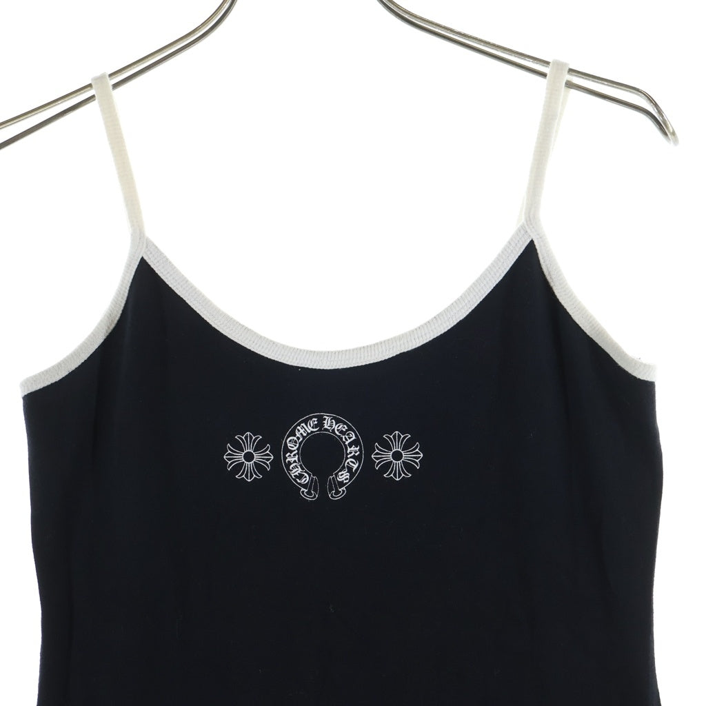 CHROME HEARTS(クロムハーツ) ROLLER SKATES TANK HORSESHOE CEMENT ホースシュープリントキャミソール ブラック/ホワイト レディース