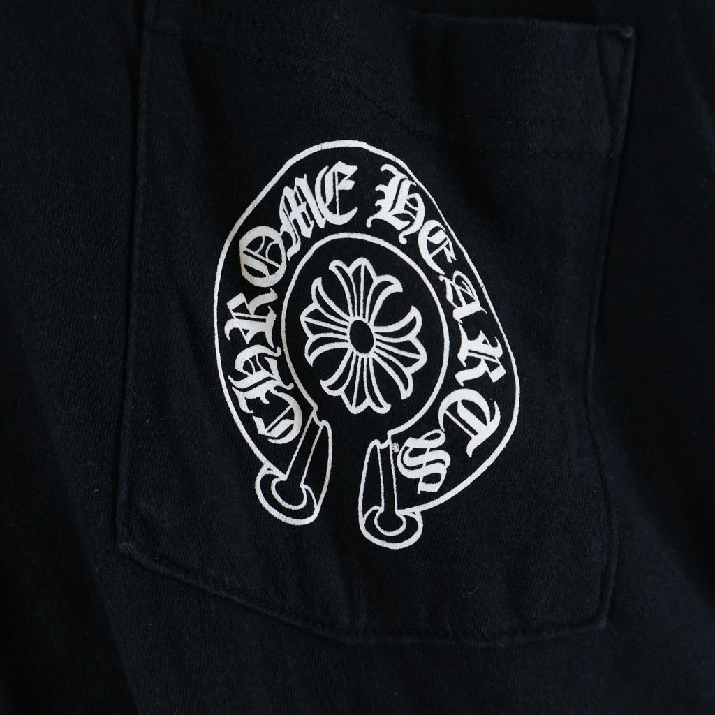 CHROME HEARTS(クロムハーツ) CH L S 1 ホノルル限定 バックホースシューアームフローラルプリント長袖カットソー ブラック
