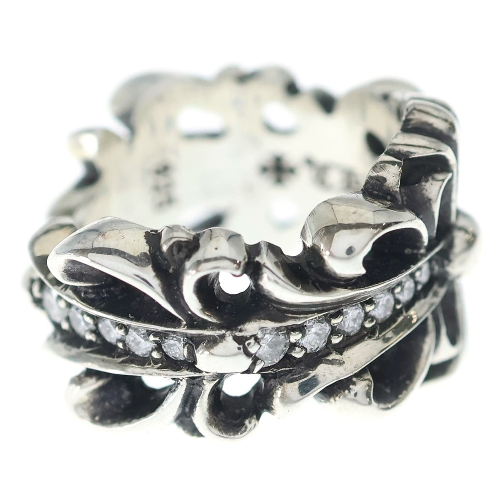 CHROME HEARTS(クロムハーツ) DBL FLRL CRS P D ダブルフローラルクロス PAVEダイヤ シルバーリング