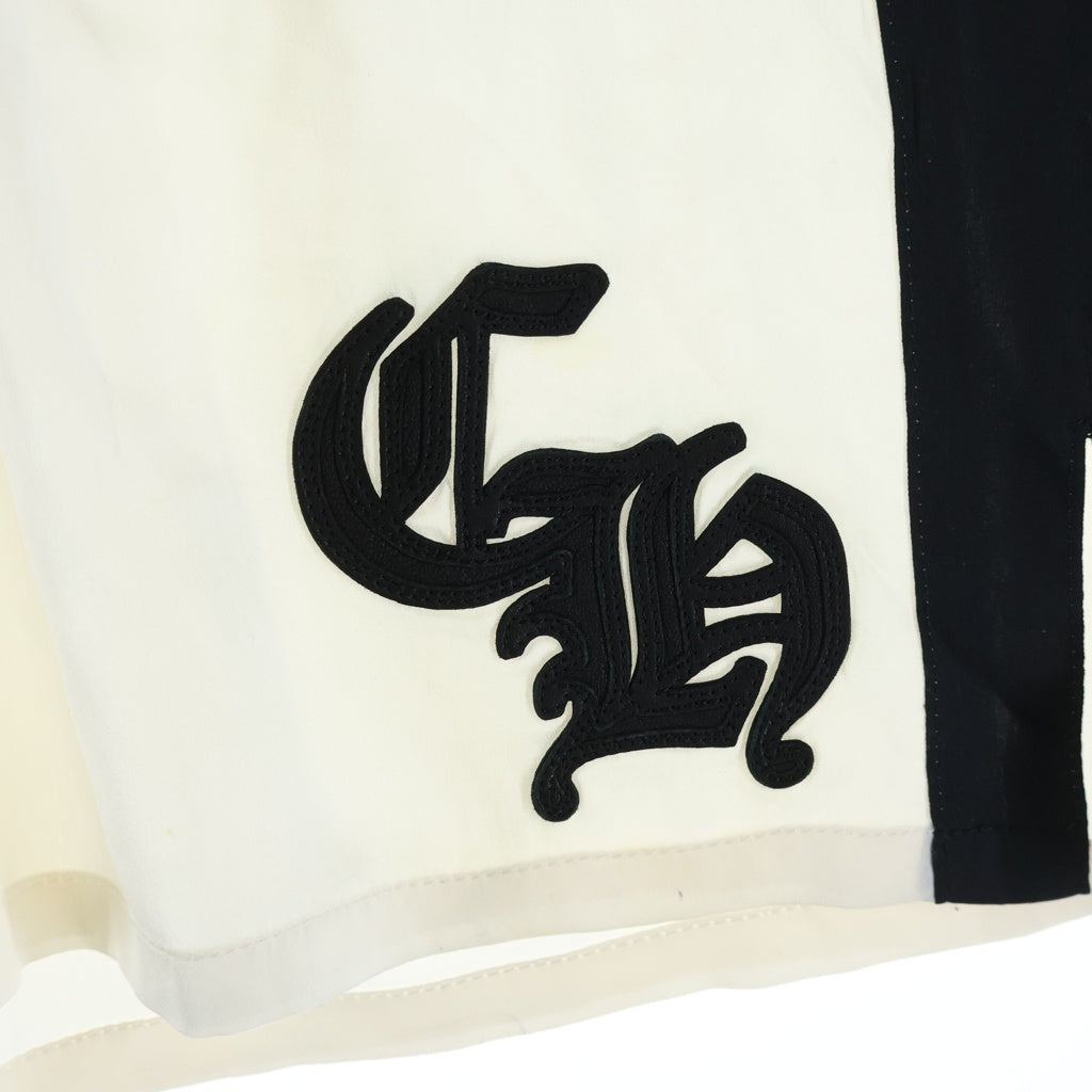 CHROME HEARTS(クロムハーツ) CHパッチ付き シルク ボクサーハーフパンツ ブラック/ホワイト