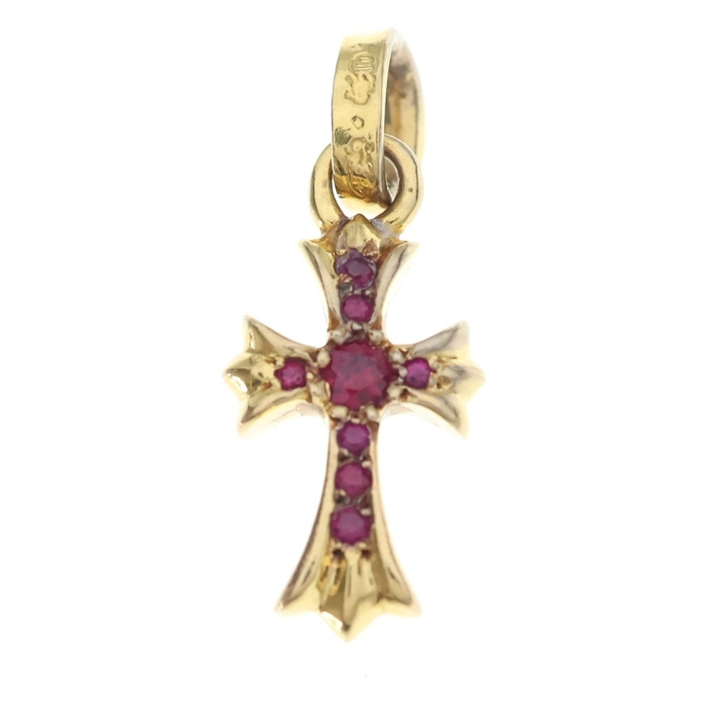 CHROME HEARTS(クロムハーツ) 22K CRS BBYFAT P RUBY ベイビーファット PAVEルビー チャーム ゴールドネックレストップ