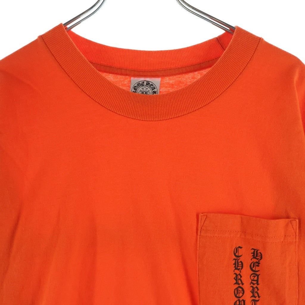 CHROME HEARTS(クロムハーツ) OLD CH LOGO L/S TEE オールド CHロゴ バックスクロールプリント長袖Tシャツ オレンジ/ブラック