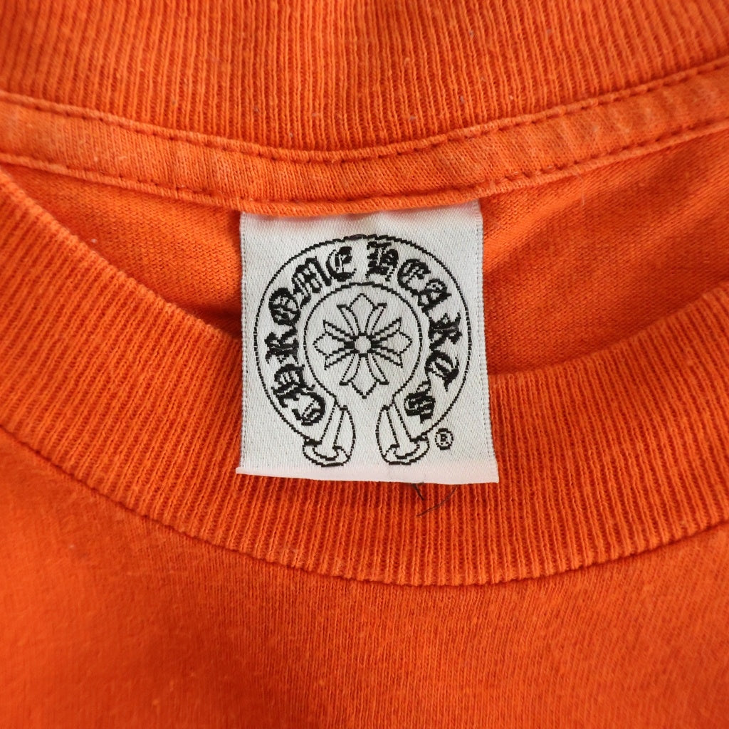 CHROME HEARTS(クロムハーツ) OLD CH LOGO L/S TEE オールド CHロゴ バックスクロールプリント長袖Tシャツ オレンジ/ブラック