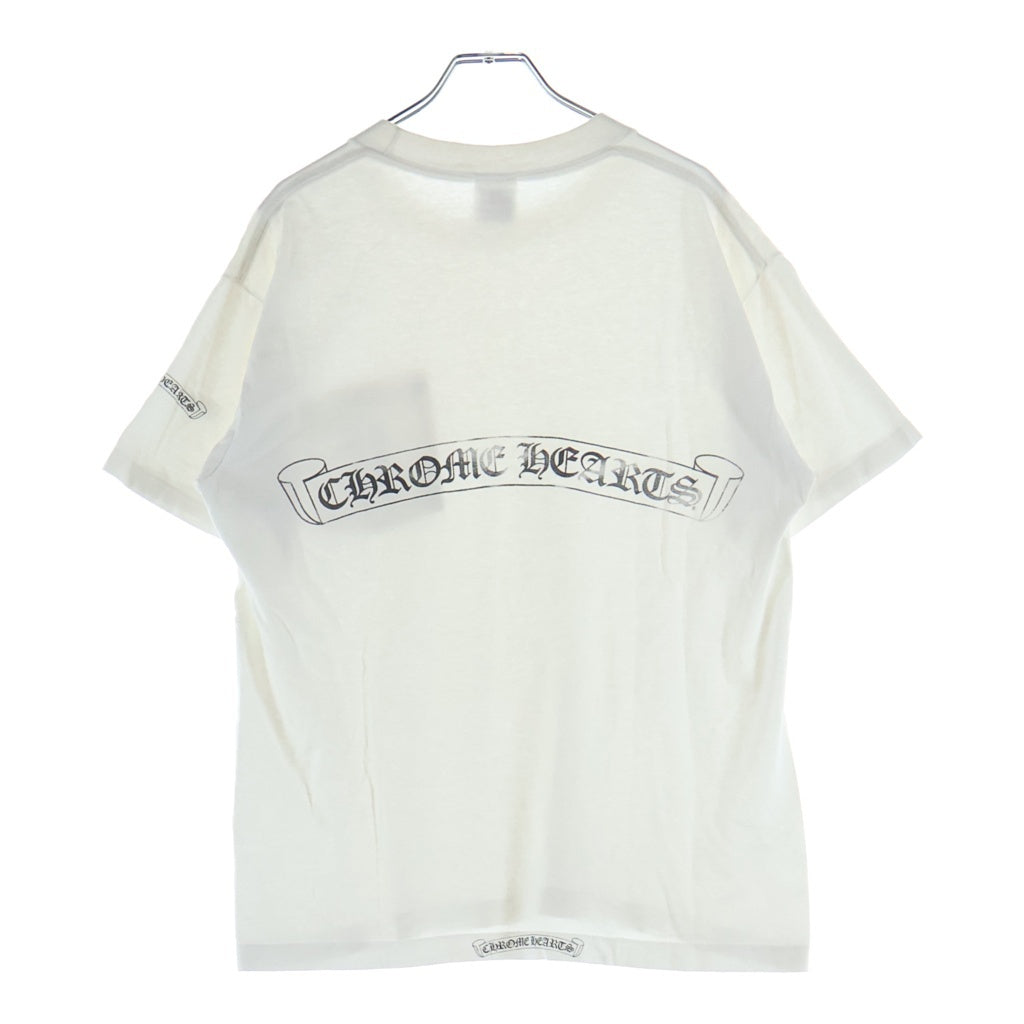 CHROME HEARTS(クロムハーツ) OLD CH T-SHIRT スクロールラベルプリント クルーネック ポケット anvil タグ 半袖Tシャツカットソー ホワイト